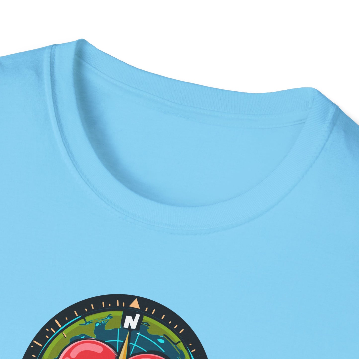 True North VBS Uplifting Compass Front Only Unisex Softstyle T-Shirt - My Heart Points to Jesus!