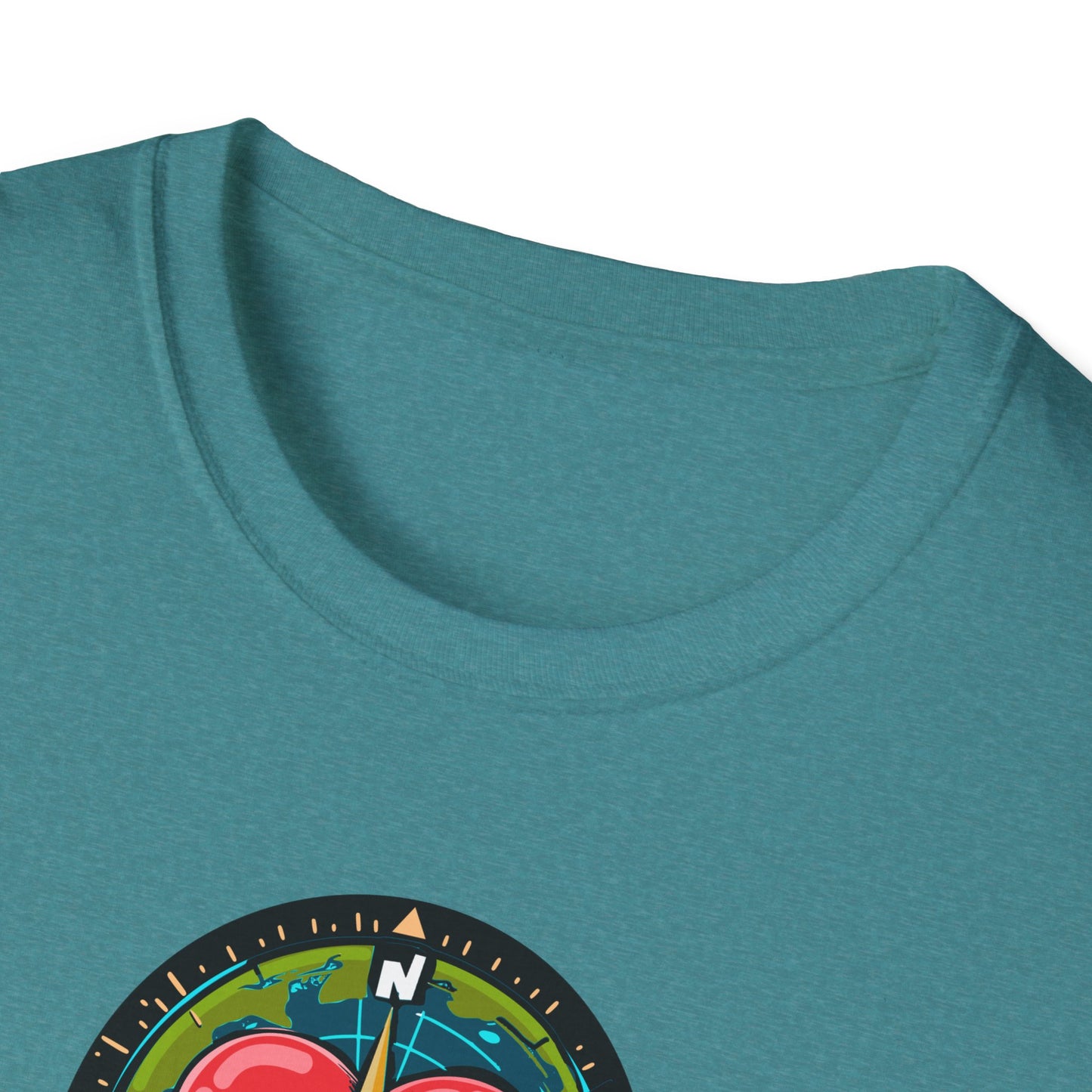 True North VBS Uplifting Compass Front Only Unisex Softstyle T-Shirt - My Heart Points to Jesus!