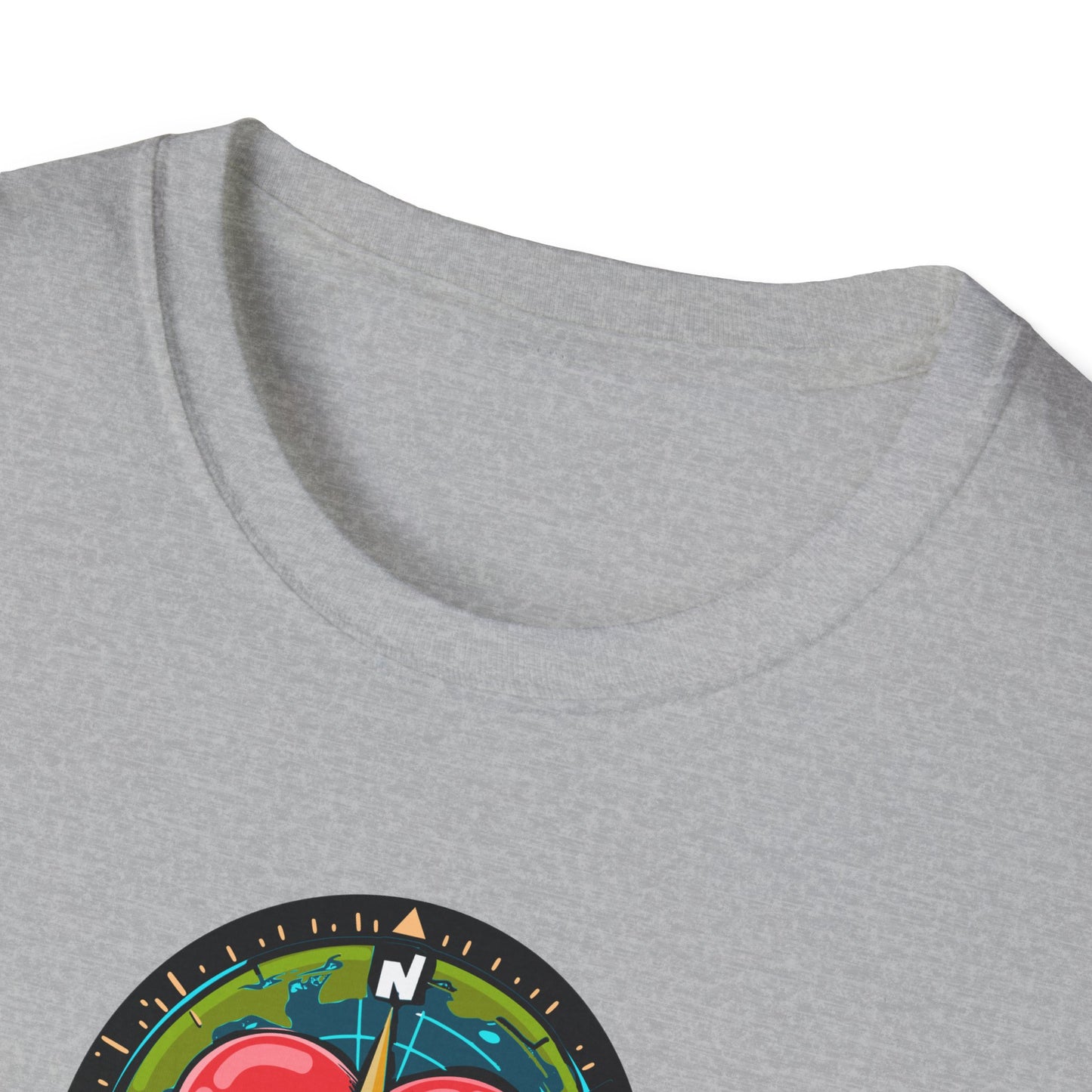 True North VBS Uplifting Compass Front Only Unisex Softstyle T-Shirt - My Heart Points to Jesus!