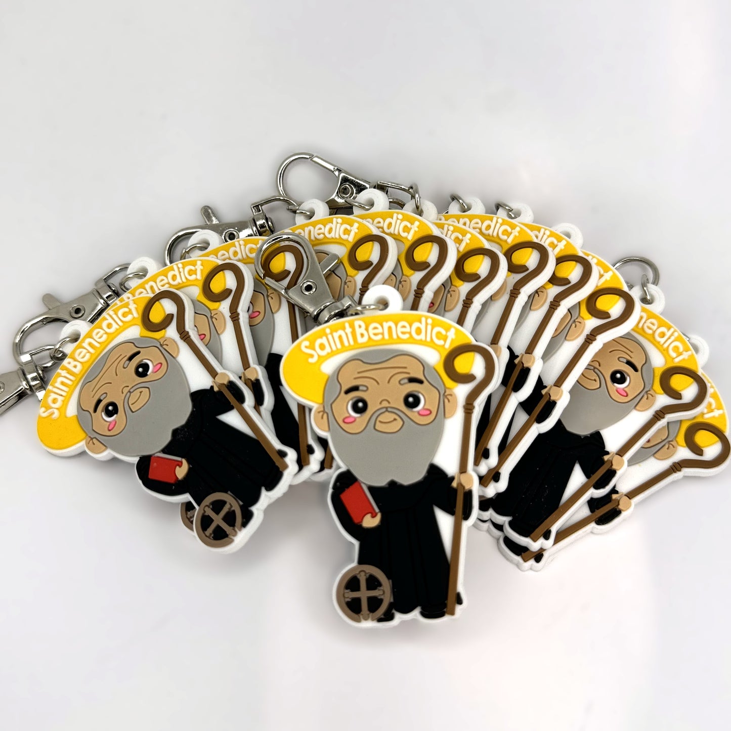 Bundle of Joy: 12 Pcs KeyChain Soft touch Uplifting Lil Saints Large PVC Keychain Bulk