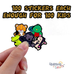 VBS Rainforest Falls Cutest Uplifting Lil Bible Buddies Pack VBS – 100 stickers each Character