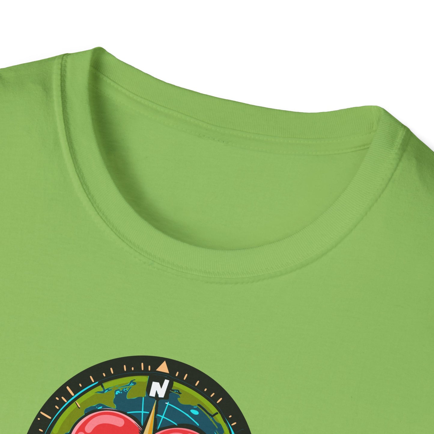 True North VBS Uplifting Compass Front Only Unisex Softstyle T-Shirt - My Heart Points to Jesus!