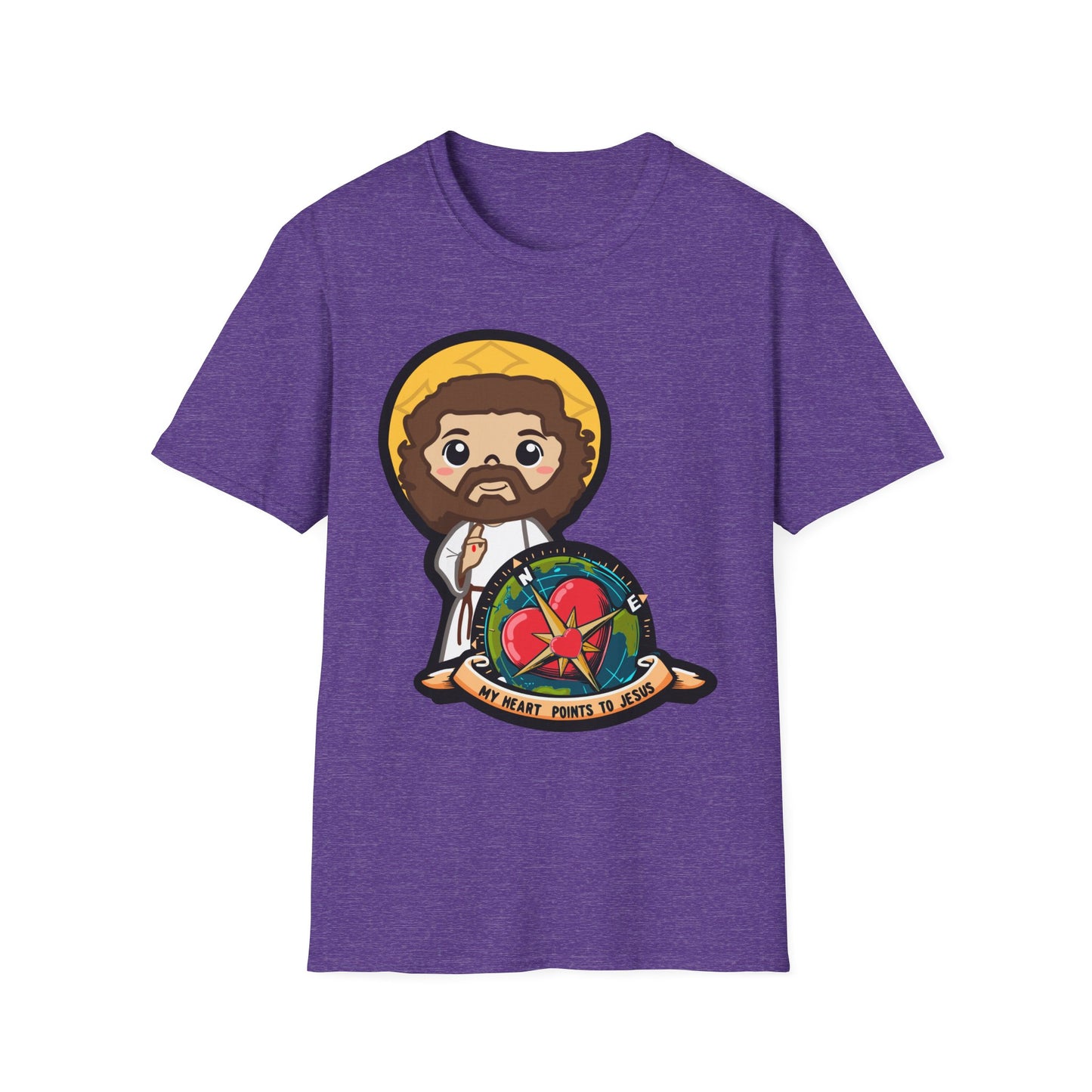 True North VBS Uplifitng Lil Jesus with Compass Unisex Softstyle T-Shirt - My Heart Points to Jesus!