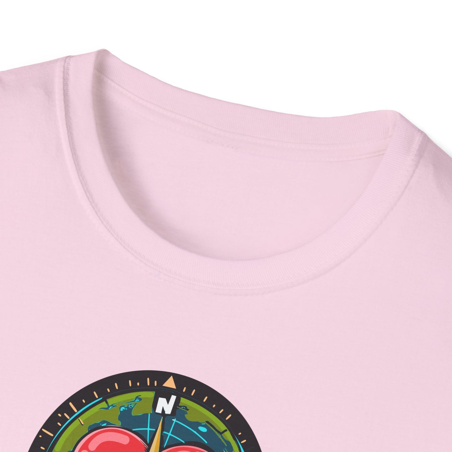 True North VBS Uplifting Compass Front Only Unisex Softstyle T-Shirt - My Heart Points to Jesus!