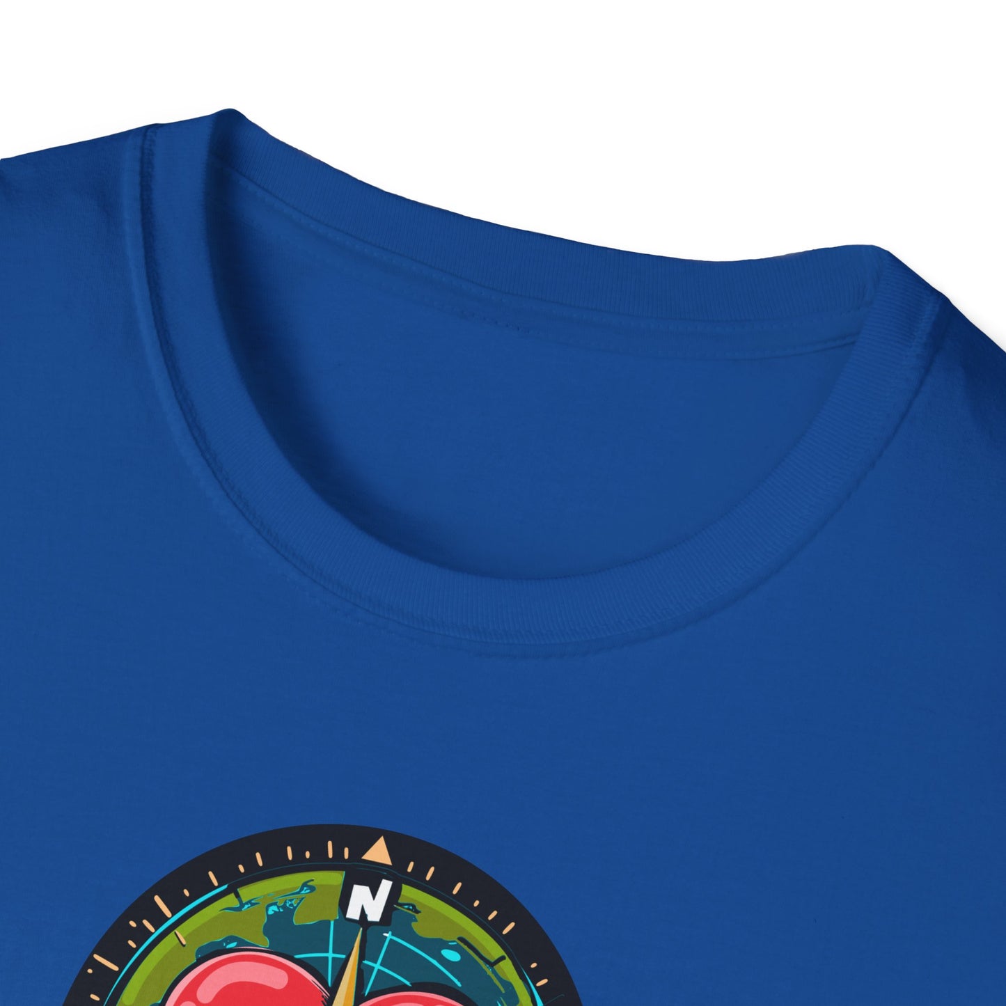 True North VBS Uplifting Compass Front Only Unisex Softstyle T-Shirt - My Heart Points to Jesus!