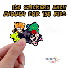 VBS Rainforest Falls Cutest Uplifting Lil Bible Buddies Pack VBS – 150 stickers each Character