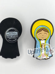 Collectible Shoe Charm.  Soft touch Uplifting Lil Saints PVC shoe charm – Virgin Mary