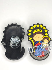 Collectible Shoe Charm.  Soft touch Uplifting Lil Saints PVC shoe charm – Virgin w baby Jesus