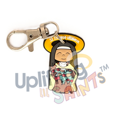 Uplifting Lil Saint Keychain.  Soft PVC Small Keychain – Saint Therese of Liseux