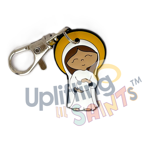 Collectible Uplifting Lil Saint Key Chain.  Soft PVC Small Key Chain