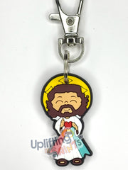 Uplifting Lil Saint Keychain.  Soft PVC Small Keychain – Jesus