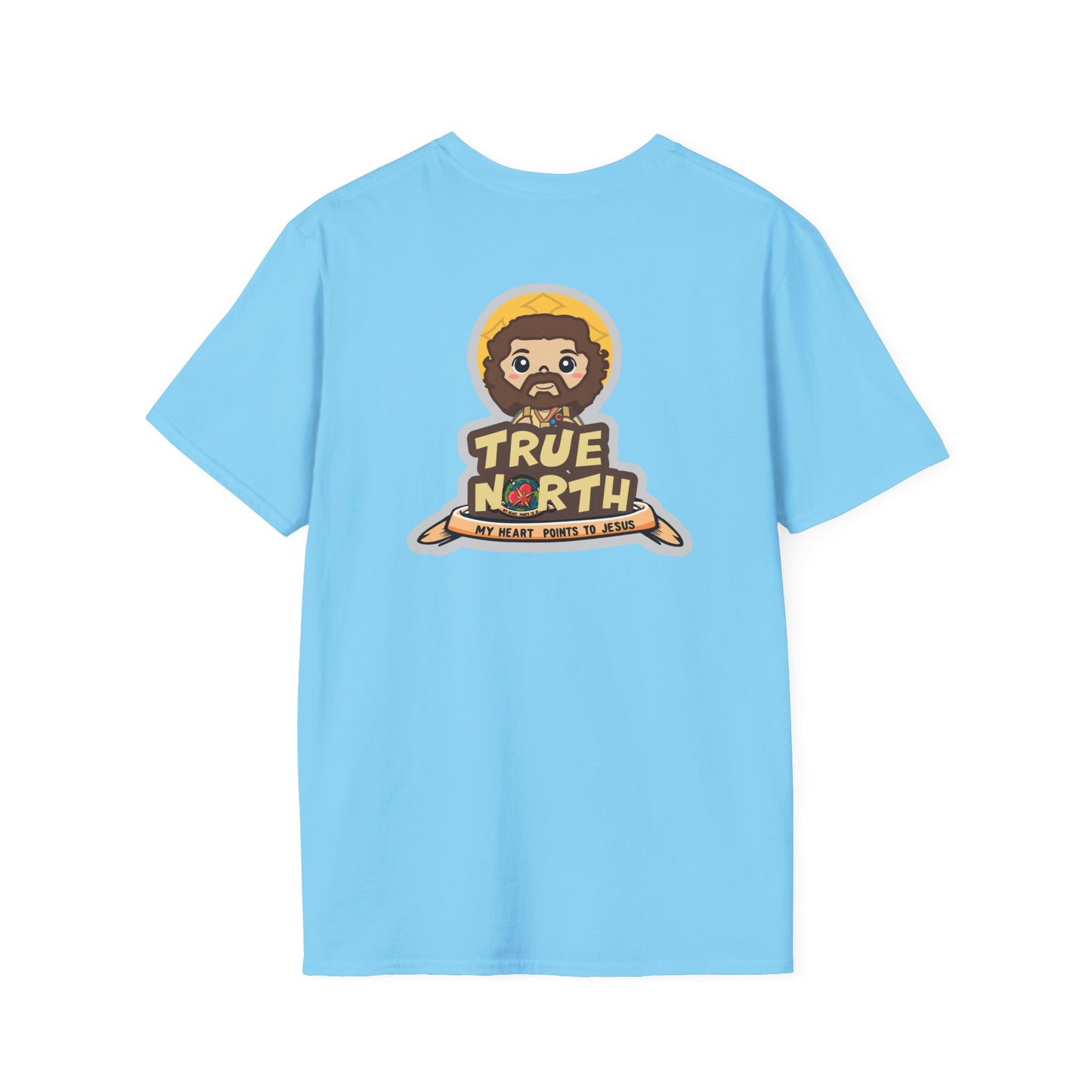 Uplifting Lil Jesus Explorer True North Unisex Softstyle T-Shirt - Adventure Awaits!