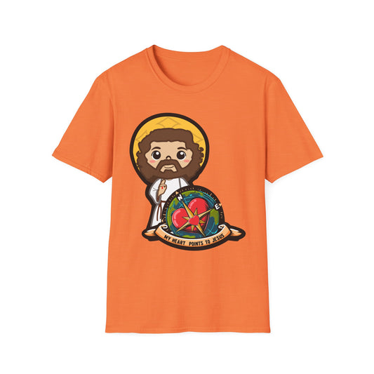 True North VBS Uplifitng Lil Jesus with Compass Unisex Softstyle T-Shirt - My Heart Points to Jesus!