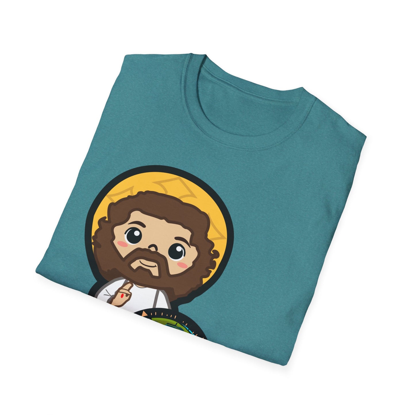 True North VBS Uplifitng Lil Jesus with Compass Unisex Softstyle T-Shirt - My Heart Points to Jesus!
