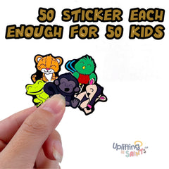 VBS Rainforest Falls Cutest Uplifting Lil Bible Buddies Pack VBS – 50 stickers each Character