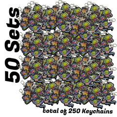 VBS Rainforest Buddies Pop Art Keychain – 50 Keychain Sets Bundle / Engraved Logo or note