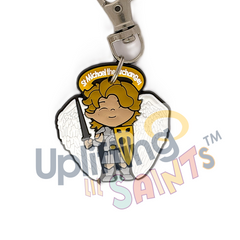 Uplifting Lil Saint Keychain.  Soft PVC Small Keychain – Saint Michael the Archangel