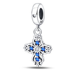 Uplifting Silver Bracelet Charm - exquisite Silver Jewerly (CHARM ONLY) – Blue Cross Pendant