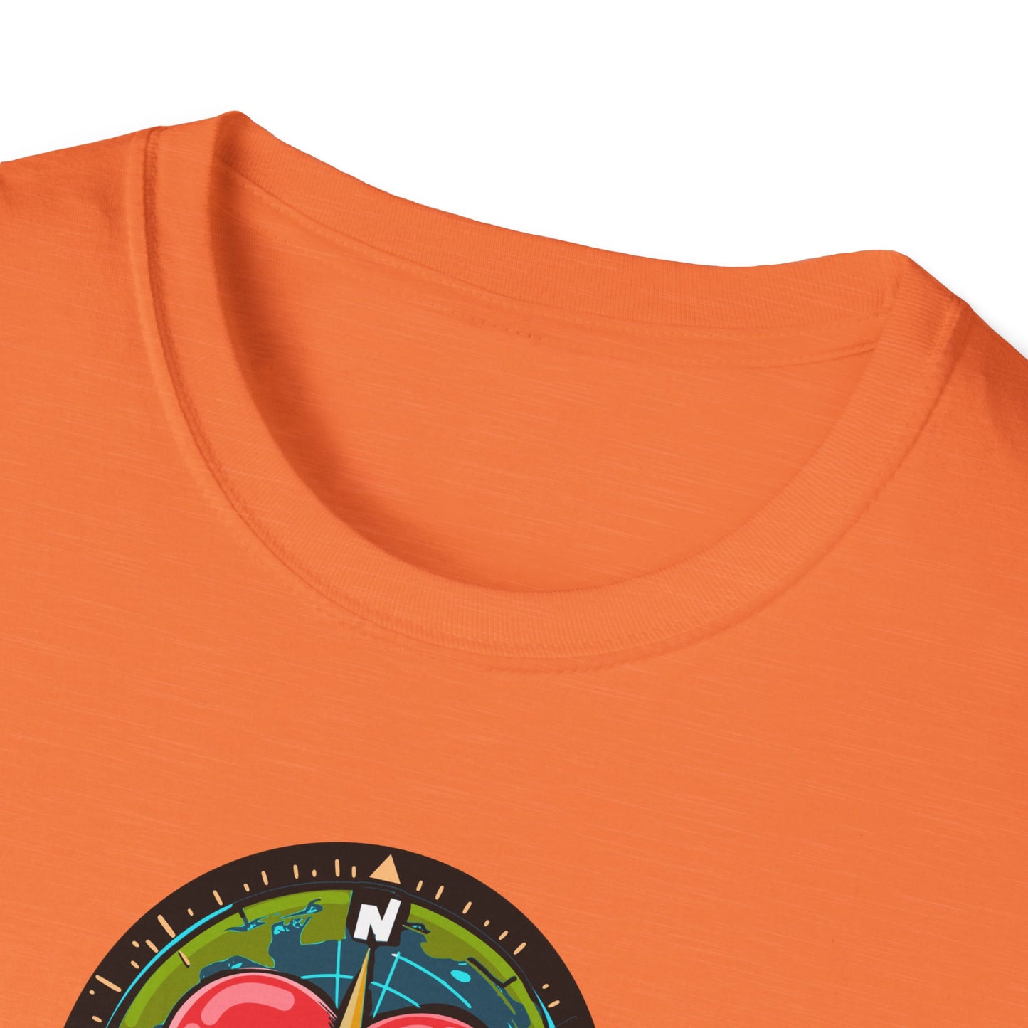 True North VBS Uplifting Compass Front Only Unisex Softstyle T-Shirt - My Heart Points to Jesus!