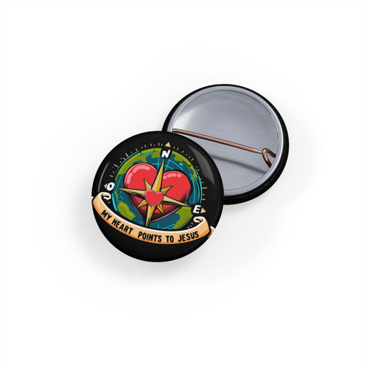 VBS Uplifting Round Pins - 'My Heart Points to Jesus' Inspirational