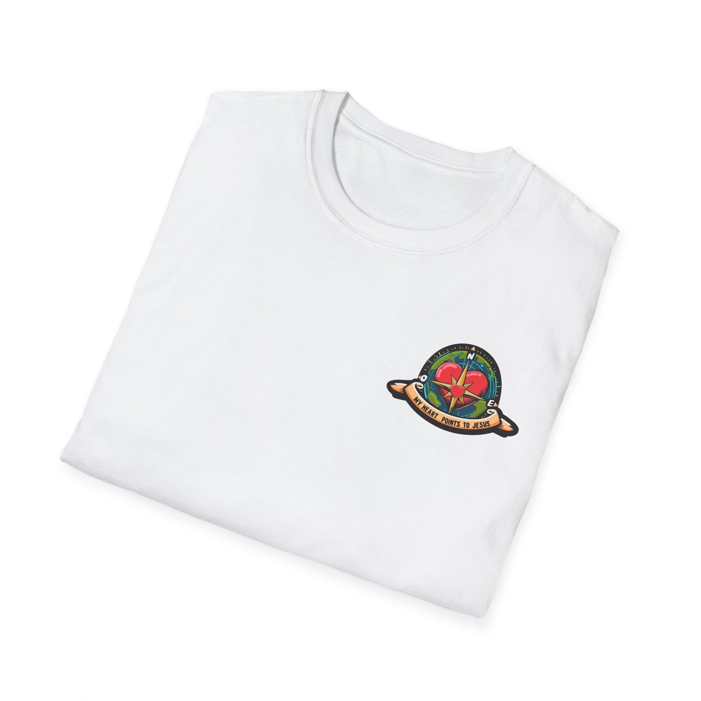True North VBS Uplifitng Compass Unisex Softstyle T-Shirt - My Heart Points to Jesus!