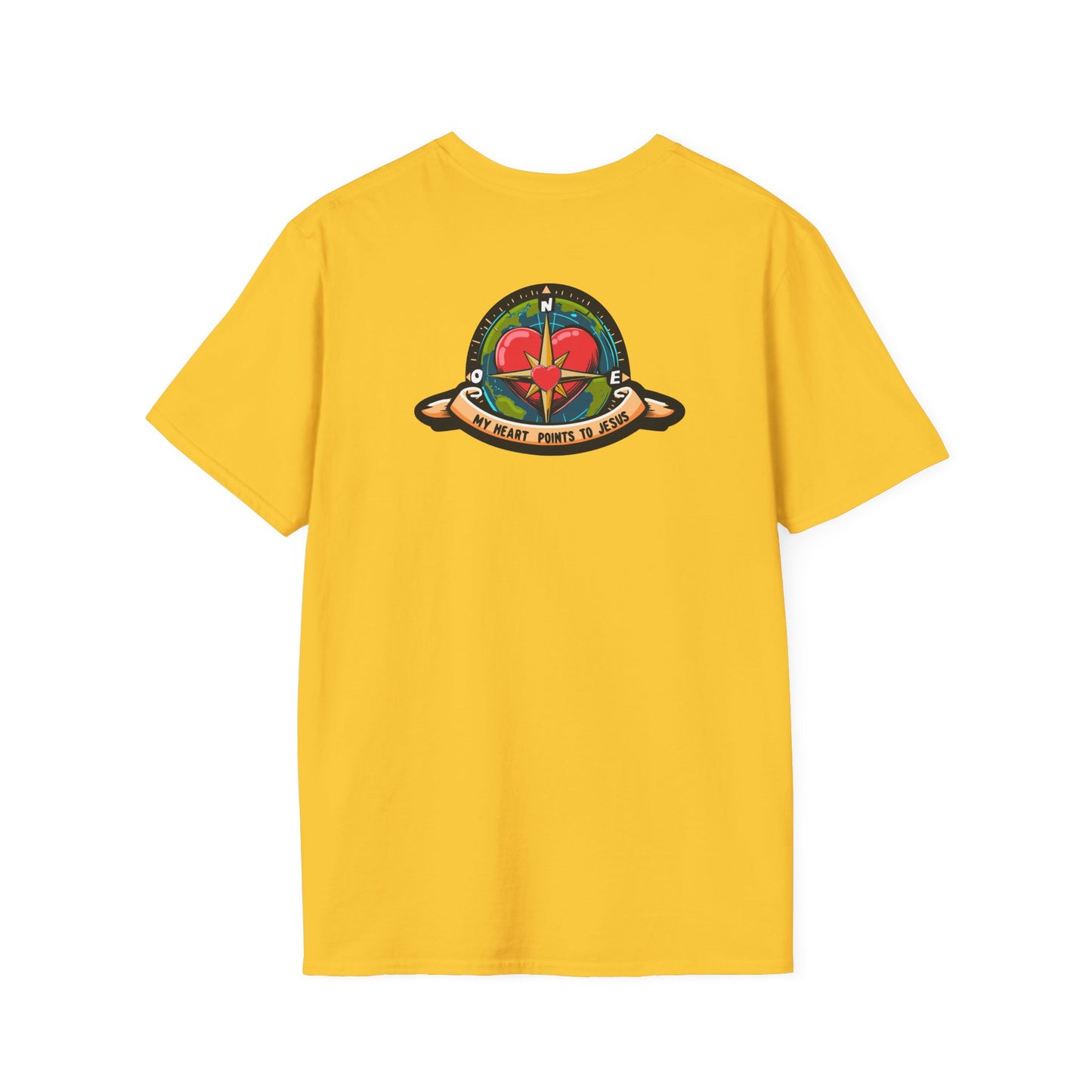 True North VBS Uplifitng Compass Unisex Softstyle T-Shirt - My Heart Points to Jesus!