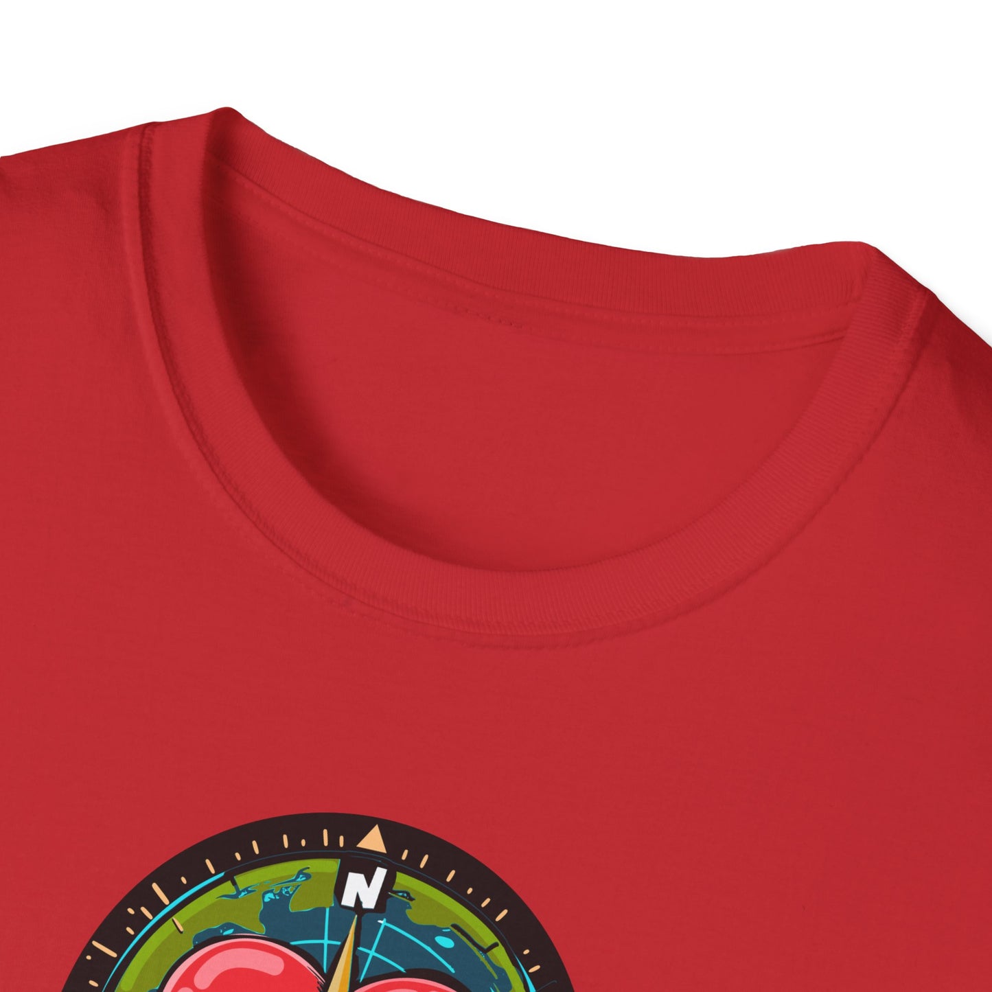 True North VBS Uplifting Compass Front Only Unisex Softstyle T-Shirt - My Heart Points to Jesus!