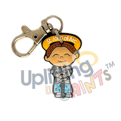 Uplifting Lil Saint Keychain.  Soft PVC Small Keychain – Saint John of Arc