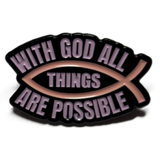 Faith & Style – Uplifting Medal Enamel Pin – All things posible Ichthys