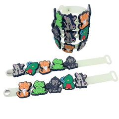 VBS Bracelet perfect for Rainforest Falls. Crocs Style Bracelete.  Soft touch PVC Charms and Silicone Bracelet