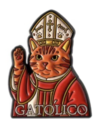 Faith & Style – Uplifting Medal Enamel Pin – Gato-lico