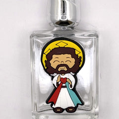 Uplifting Holy water bottle  Glass with Charm – Lil Jesus Divine Mercy