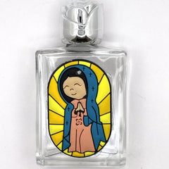 Uplifting Holy water bottle  Glass with Charm – Lil Virging of Guadalupe