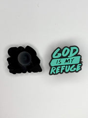 Faith Cute Shoe Charms, Jesus Saves, I Love Jesus Shoe Charms – AL) God is my Refuge