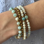 Rosary Bracelet with Natural Gemstone and Secure Magnetic Clasp, Perfect Gift for First Communion, Confirmation, and Sacraments