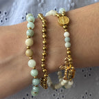 Rosary Bracelet with Natural Gemstone and Secure Magnetic Clasp, Perfect Gift for First Communion, Confirmation, and Sacraments