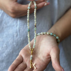 Rosary Bracelet with Natural Gemstone and Secure Magnetic Clasp, Perfect Gift for First Communion, Confirmation, and Sacraments