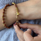 Rosary Bracelet with Natural Gemstone and Secure Magnetic Clasp, Perfect Gift for First Communion, Confirmation, and Sacraments