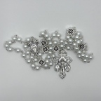 Miraculous Medal Rosary, Glass Pearl beads and Cross decade Beads