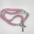 Rosewood Blessings Rosary with Miraculous Heart Medal and Crucifix