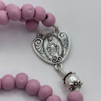 Rosewood Blessings Rosary with Miraculous Heart Medal and Crucifix
