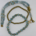 Rosary Bracelet with Natural Gemstone and Secure Magnetic Clasp, Perfect Gift for First Communion, Confirmation, and Sacraments