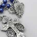Miraculous Medal Rosary, Glass Pearl beads and Cross decade Beads
