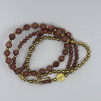 Rosary Bracelet with Natural Gemstone and Secure Magnetic Clasp, Perfect Gift for First Communion, Confirmation, and Sacraments