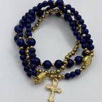 Rosary Bracelet with Natural Gemstone and Secure Magnetic Clasp, Perfect Gift for First Communion, Confirmation, and Sacraments