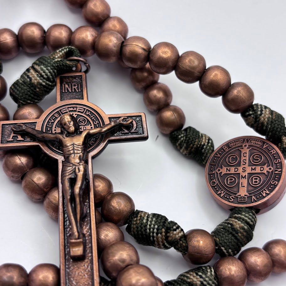 Panacord Rosary , Uplifting Our Lady , St Michael,  St Benedict Metallic Alloy Medal