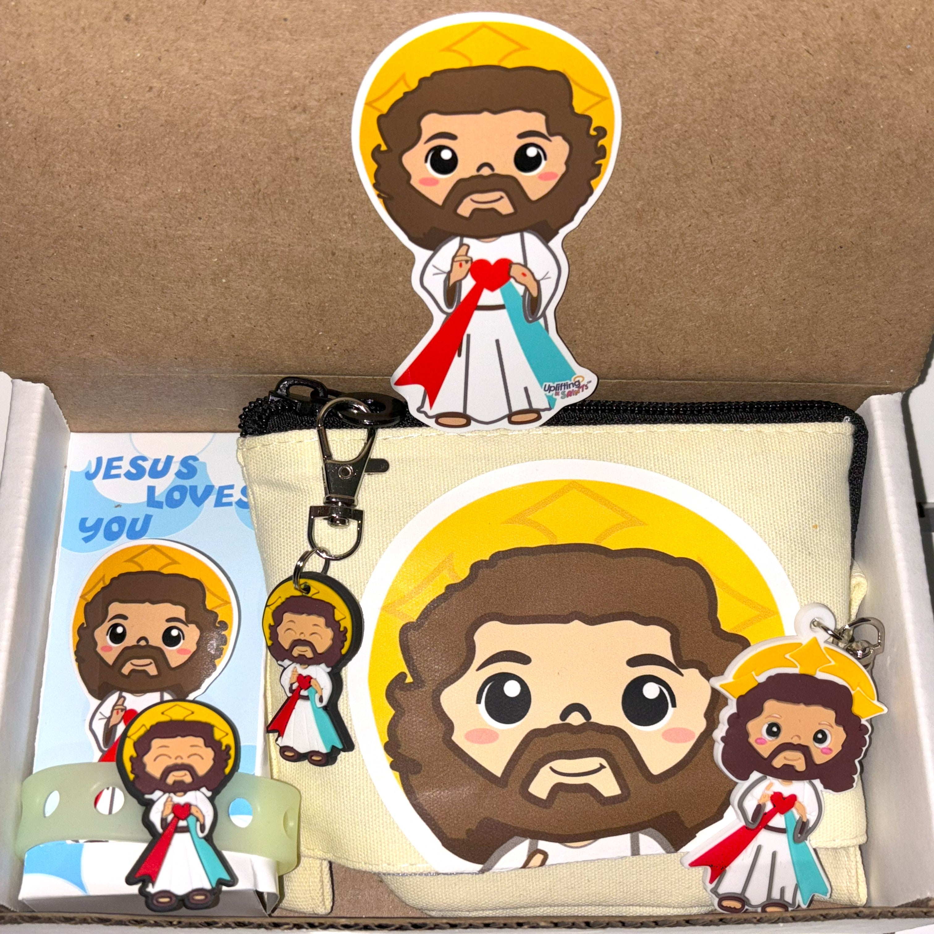 Personalized extra cute Gift Box: Virgin Mary or Jesus Collection for First Communion, Confirmation, or Baptism