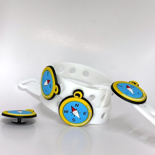 VBS Compass Bracelet perfect for True North  . Crocs Style Bracelete.  Soft touch PVC Charms and Silicone Bracelet