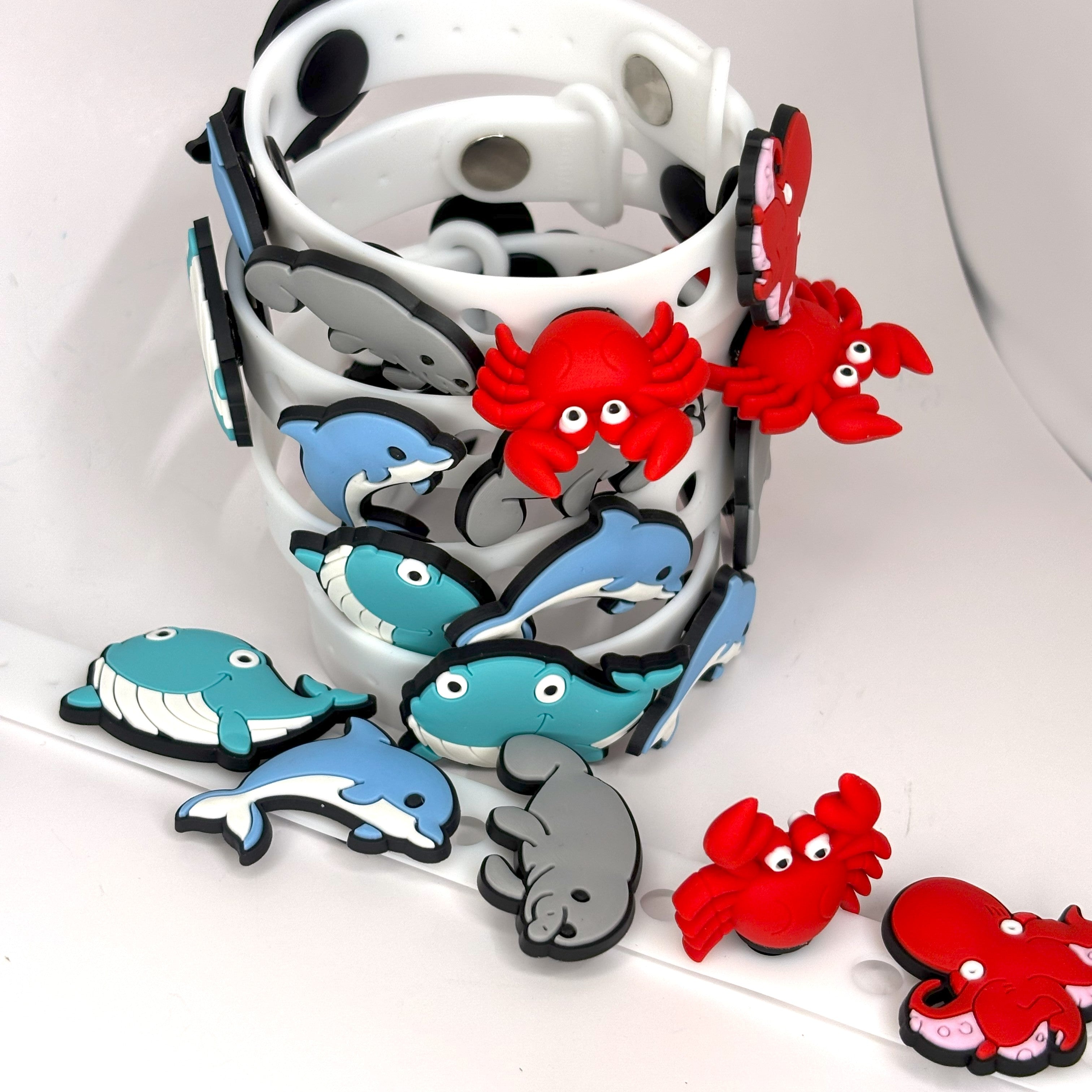 VBS Bracelet perfect for Scuba  . Crocs Style Bracelete.  Soft touch PVC Charms and Silicone Bracelet