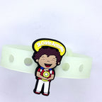 Uplifting Lil Saint Carlo Acutis Charms for shoes with holes Style Bracelete.  Soft touch PVC Charms and Silicone Bracelet